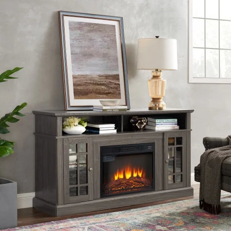 58" Fireplace TV Stand for 65" TVs (Dark Walnut)