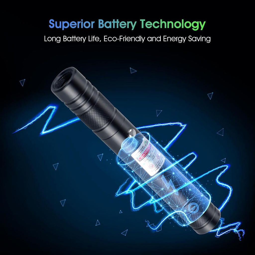 Advanced Long-Range Laser Pointer High Power - Rechargeable Green Laser Pointer with Removable Star Cap - Versatile Laser Pen for Astronomy, Construction, Presentations, and Outdoor Adventures
